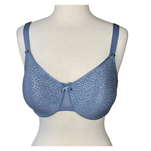 Chantelle Magnifique Seamless Unlined Minimizer Underwire Bra Slate Blue 34DDD - Picture 1 of 9